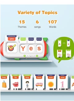 M MIAOYAN Alphabet flashcards for children over 3 years old, spelling games, teach children to learn letters and words, Montessori learning toys, match words according to pictures, card early childhood education machine picture recognition listening and reading teaching audio children's toys  - Image 2