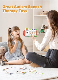 M MIAOYAN Alphabet flashcards for children over 3 years old, spelling games, teach children to learn letters and words, Montessori learning toys, match words according to pictures, card early childhood education machine picture recognition listening and reading teaching audio children's toys  - Image 4