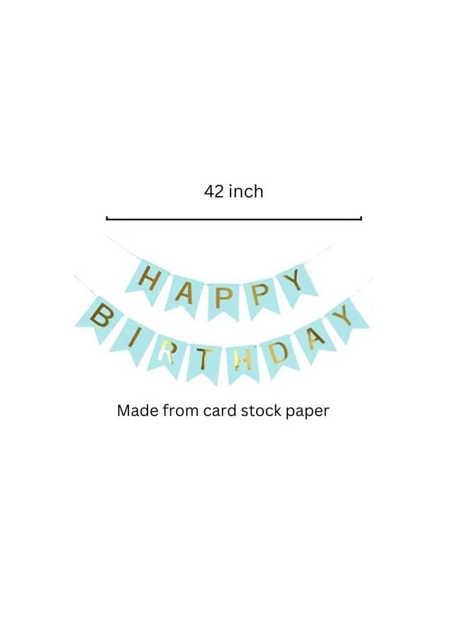 هونج كونج بالونز - مجموعة من 54 قطعة من بالونات HK Balloons® باللون الأزرق، لافتة عيد ميلاد سعيد، مجموعة زينة عيد ميلاد، علم/لافتة - Image 1