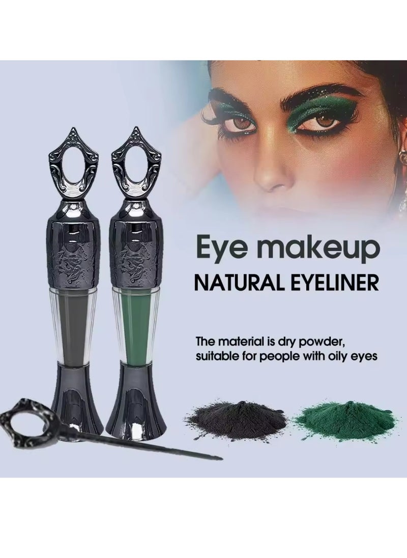 lakerain - Powder Eyeliner 100% Natural Plant Formula Powder Eyeliner Easily Removed Eye Makeup Natural Eyeliner Last for All Day Long Lasting Dry Powder Eyeliner Black 01 - Image 1