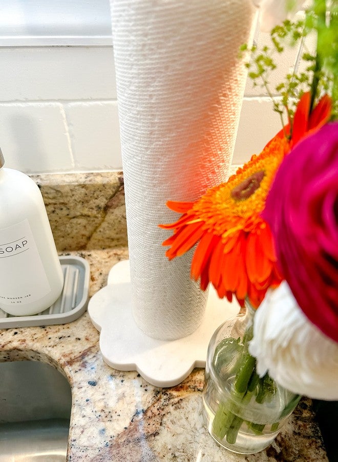 Mud Pie Scalloped Paper Towel Holder, White, 13" x 6.5" dia - Image 2