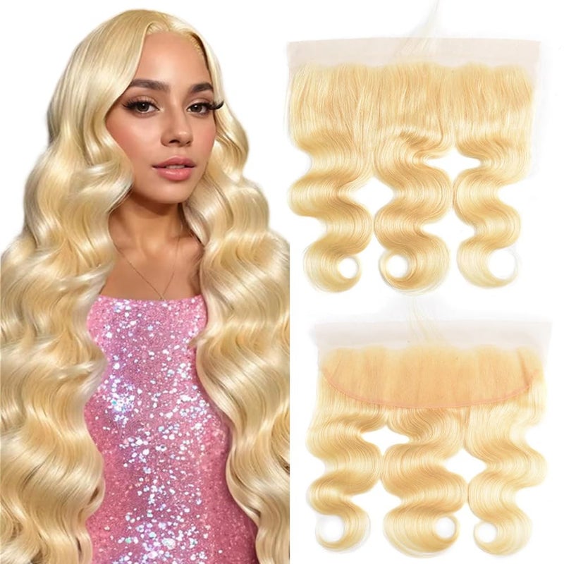 QTHAIR QTHAIR 16A Russian Blonde Body Wave HD Frontal 613 13x4 Lace Frontal 100 Russian Blonde Human Hair for Women 18 Preplucked 613 Platinum Body Wave Human Hair Lace Frontal 