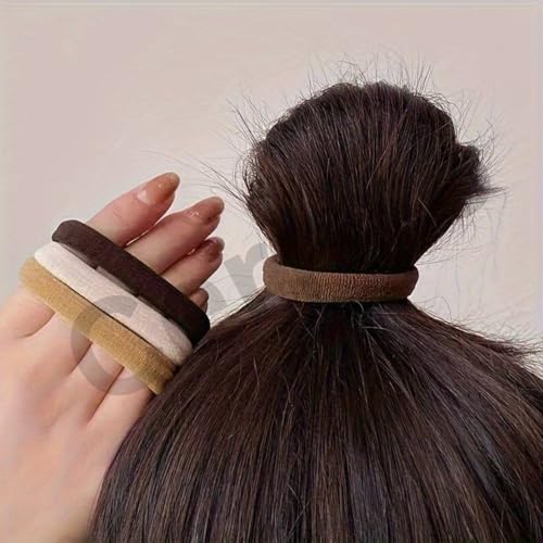 Cerrito Soft Hair Bands for Women & Girls | Hair Ties For Women, No Damage, Strong Hold Elastic Rubber Bands | Stretchable, Tangle-Free Ponytail Holders for Thick, Thin, Curly & Straight Hair (English dark, Pack of 30) - Image 5