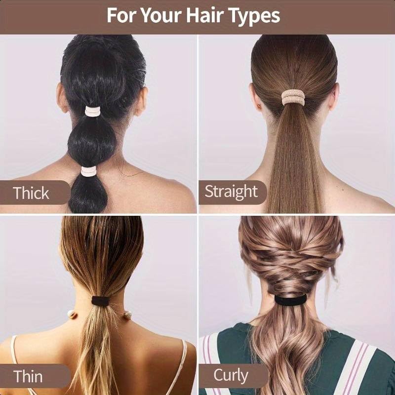 Cerrito Soft Hair Bands for Women & Girls | Hair Ties For Women, No Damage, Strong Hold Elastic Rubber Bands | Stretchable, Tangle-Free Ponytail Holders for Thick, Thin, Curly & Straight Hair (English dark, Pack of 30) - Image 4