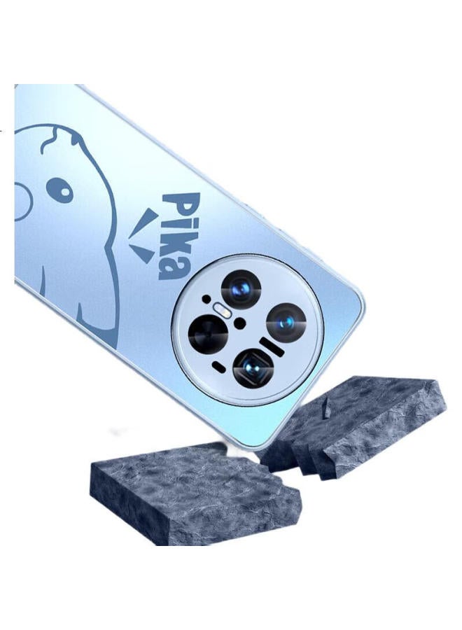 Xp Suitable For Huawei Mate 70 Pro Phone Case, Full Lens Protection, Mate 70 Pro+ Ultra-Thin Heat Dissipation, Frosted Cartoon Design, Shockproof, Business Style, High-End Feel - Distant Mountain Blue, New Arrival - Image 3