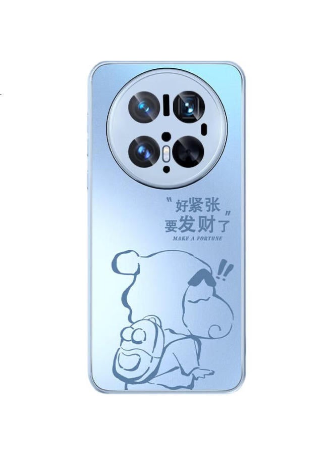 Xp Suitable For Huawei Mate 70 Pro Phone Case, Full Lens Protection, Mate 70 Pro+ Ultra-Thin Heat Dissipation, Frosted Cartoon Design, Shockproof, Business Style, High-End Feel - Distant Mountain Blue, New Arrival - Image 2