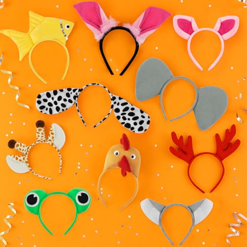 TopTie Elephant Plush Animal Headbands for Decorations, Ear Horn Hair Hoop for Kid & Adult, Dress-Up Party Supplies - Image 5