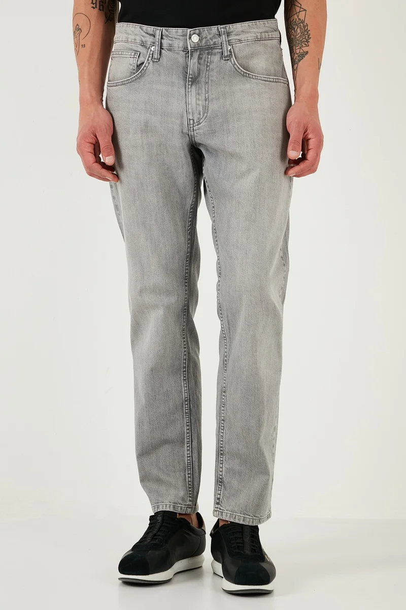Buratti Stretch Cotton Comfort Fit High Waist Straight Leg Jeans Men's Jeans 4400S58TEXAS