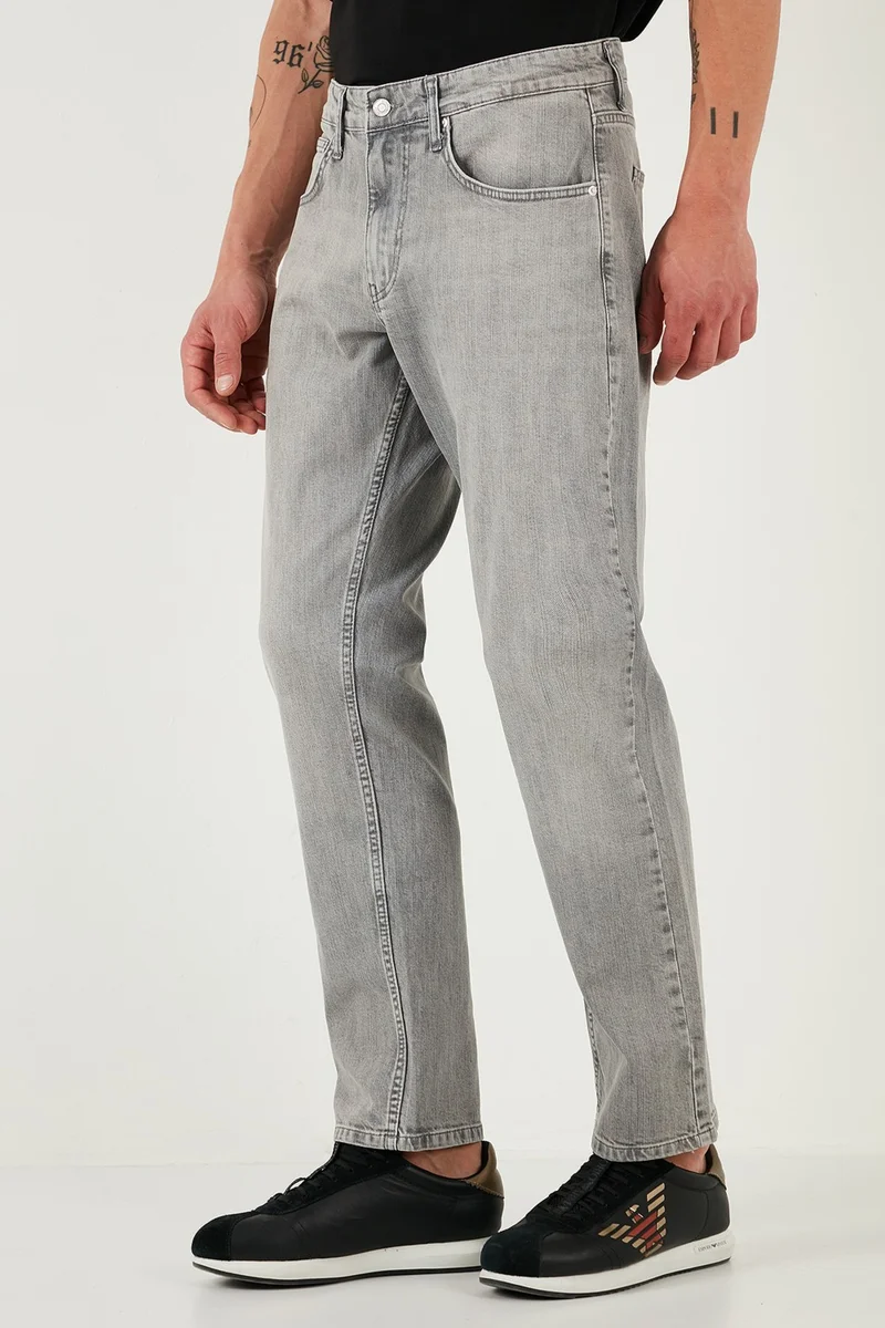 Buratti Stretch Cotton Comfort Fit High Waist Straight Leg Jeans Men's Jeans 4400S58TEXAS