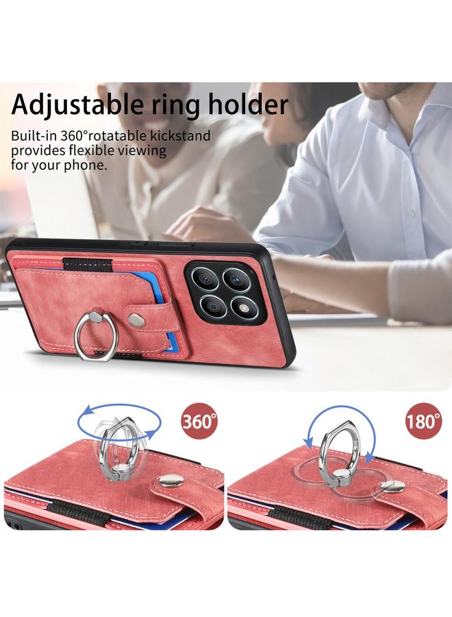 The Bros Case For Honor X7b Retro Skin-feel Ring Card Wallet Phone Case  - Image 5