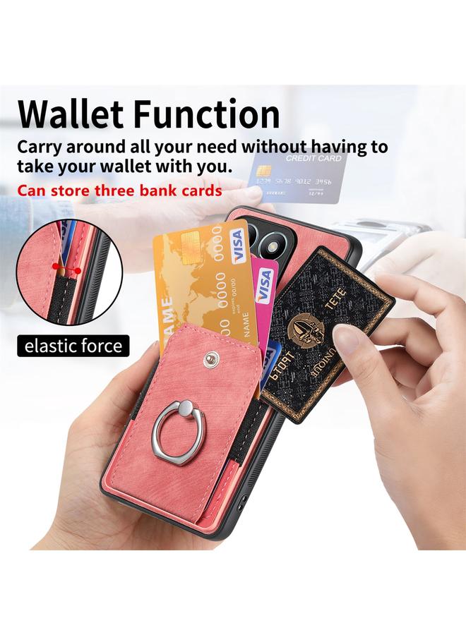 The Bros Case For Honor X7b Retro Skin-feel Ring Card Wallet Phone Case  - Image 4