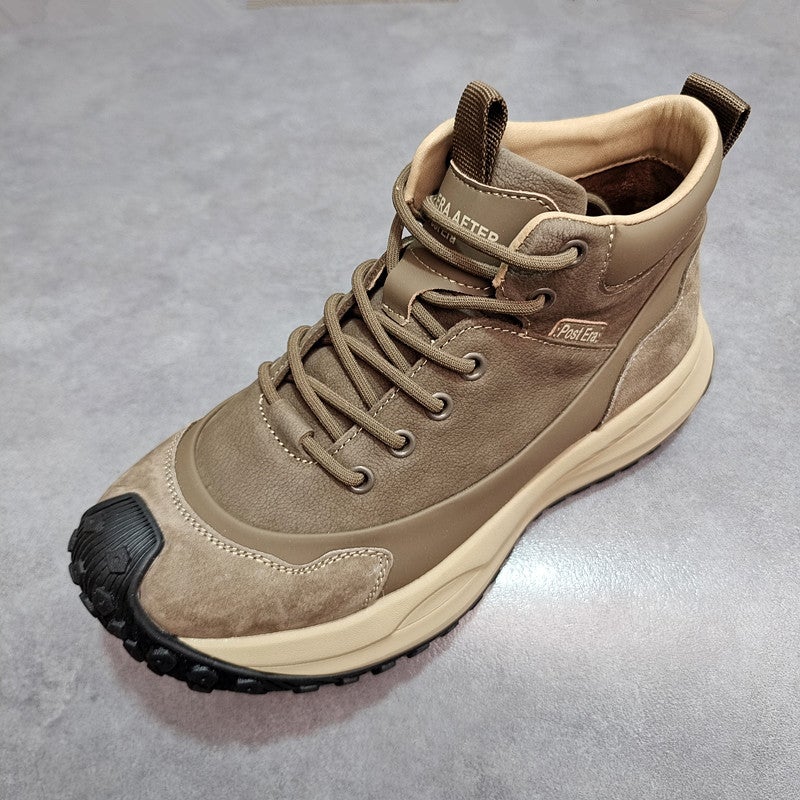 Boys Top-Layer Cowhide High-Top Casual Shoes Men'S Trendy Shoes Genuine Leather European Station All-Match Niche Light Luxury High-Top Shoes For Men - Image 1
