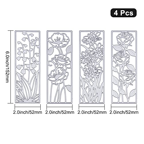 ORIGACH 4 Pcs Metal Flower Frame Cutting Dies for Card Making Embossing Stencil Die Cuts for Scrapbooking DIY Flower Bookmark Card Decoration - Image 4