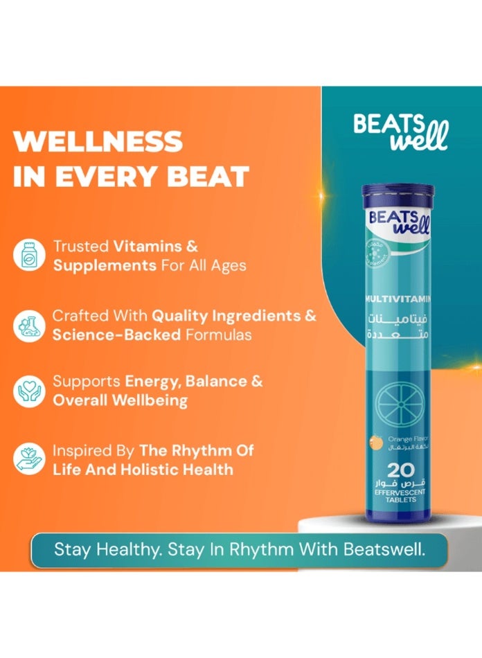 BeatsWell بيتسويل متعدد الفيتامينات بنكهة البرتقال - 20 قرص فوار - Image 5