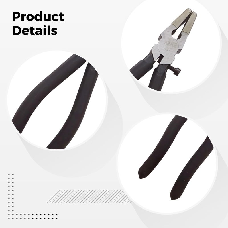 Glass Breaking Pliers 21cm Flat Jaw With Insulated Handle Keychain And End Clip Installation Tool - Image 4