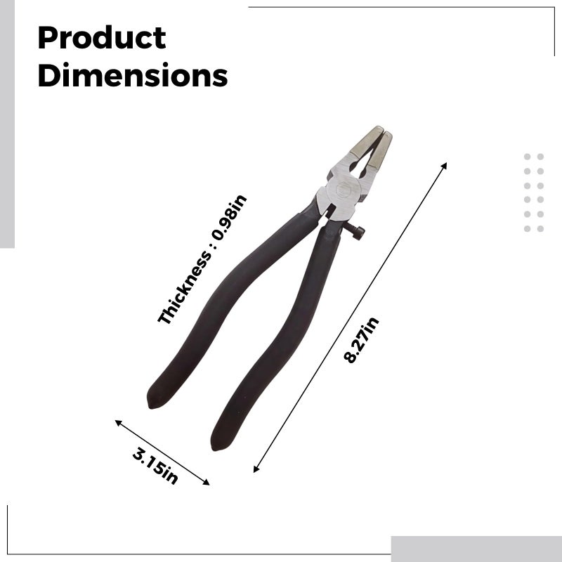 Glass Breaking Pliers 21cm Flat Jaw With Insulated Handle Keychain And End Clip Installation Tool - Image 5