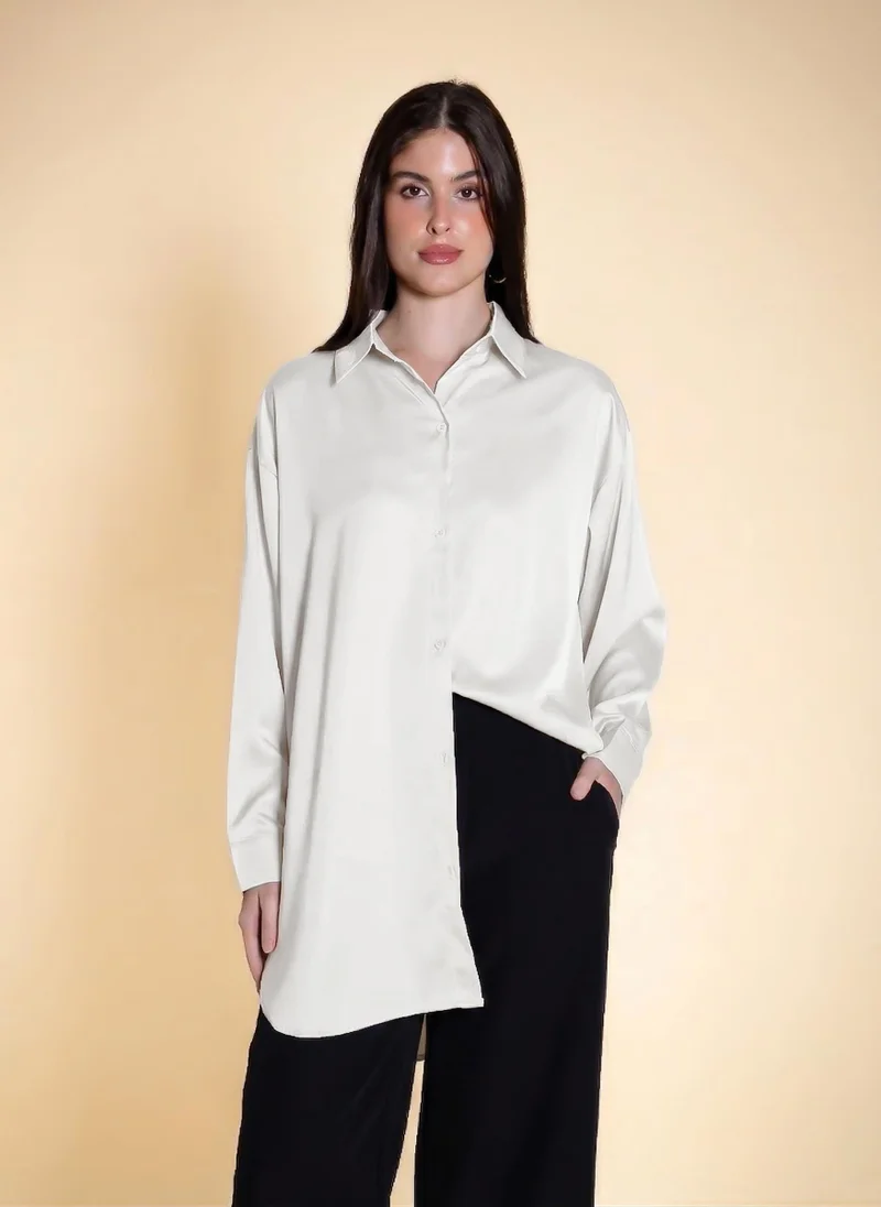 SHAPES SATIN OVERSIZED SHIRT