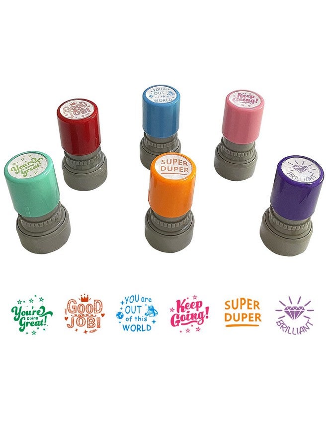 WAFJAMF Pack Of 6 Sorted Teacher Stamp Teachers Selfinking Rubber Stamps Teacher Review Photosensitive Stamps Behavior Stamps For Education  - Image 2