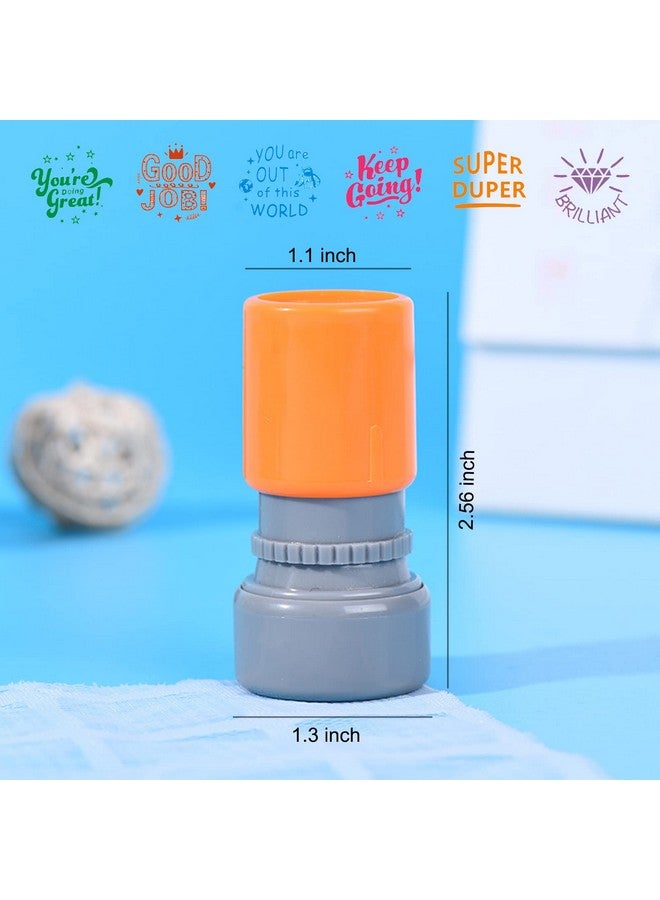 WAFJAMF Pack Of 6 Sorted Teacher Stamp Teachers Selfinking Rubber Stamps Teacher Review Photosensitive Stamps Behavior Stamps For Education  - Image 3