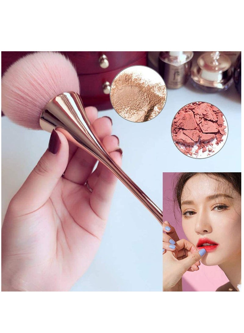 Excefore 2 Pcs Large Mineral Powder Brush, Soft Fluffy Foundation Brush, Professional Powder Brush and Blush Brush for Daily Makeup, Rose Gold  - Image 2