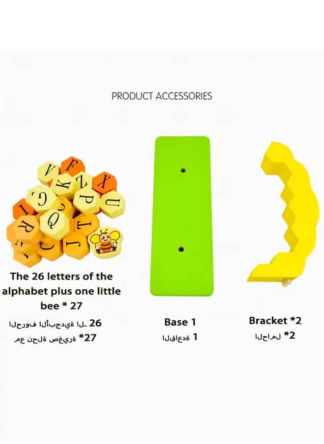 ريوليو - كتل الحروف الخشبية التعليمية لتكوين الكلمات - لعبة تعليمية للحروف الأبجدية - Image 1