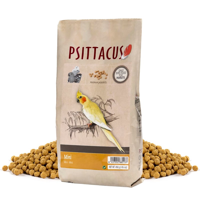 Psittacus Mini 1 lb | Complete Pellet Diet for Cockatiels, Conures and Cockatoos | Premium Food for Birds, 100% no-GMO - Image 1
