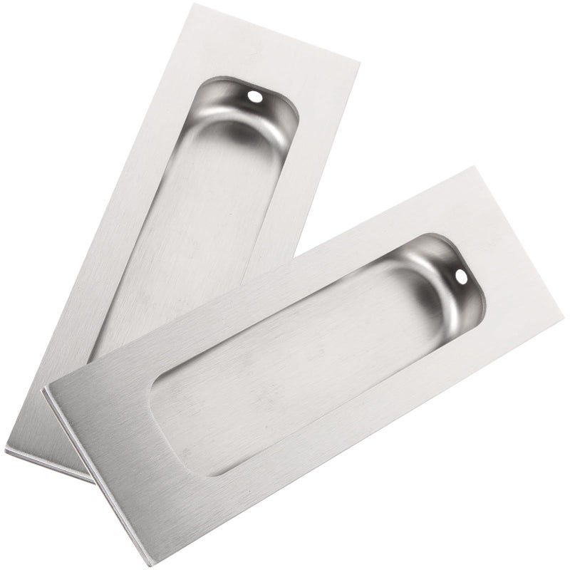 2 Pcs Stainless Steel Cabinet Hidden Handles Brushed Finish Recessed Pulls For Sliding Wardrobe Doors - Image 2