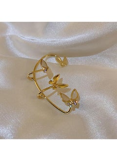Korean Fashion Diamond Butterfly Ear Clip Minority Bow No Earring Ear Pierced Ear Earrings Female