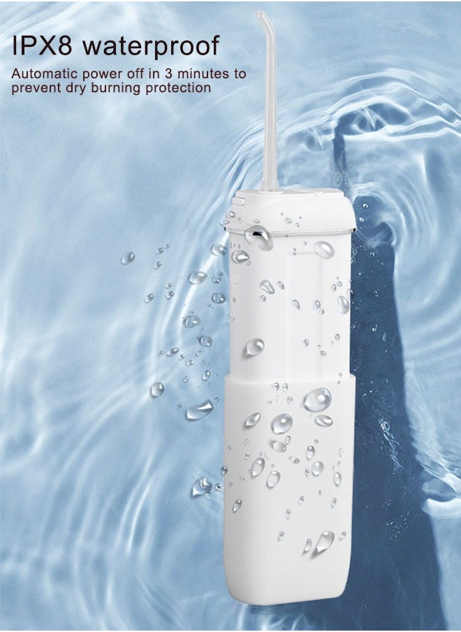 Cordless Water Dental Flosser, Portable Oral Irrigator for Teeth Braces, Rechargeable and Ipx8 Waterproof Teeth Cleaner for Home Travel Telescopic Water Tank 3 Modes IPX8 Waterproof
