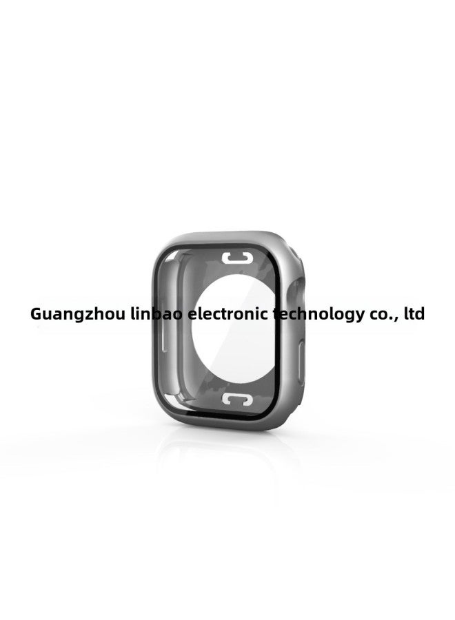 Applicable To Apple Watch Iwatch9/8/7/6 Waterproof Protective Shell Ultra49mm Case Film All-in-One Watch Case-Color:Original Machine Silver (bare Film)-Exterior Dimension:S10 - 46mm (10th Generation) - Image 1