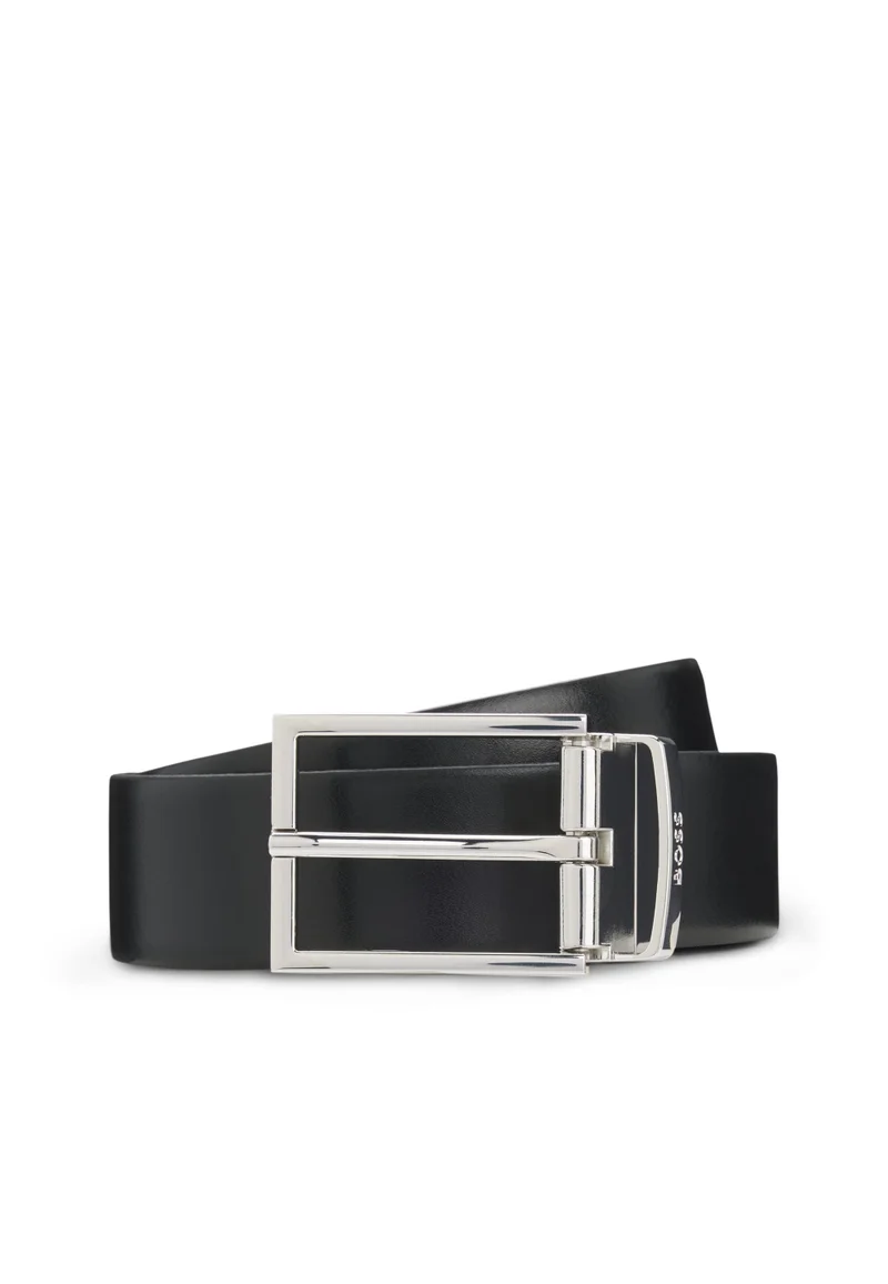 BOSS Reversible belt in Italian leather