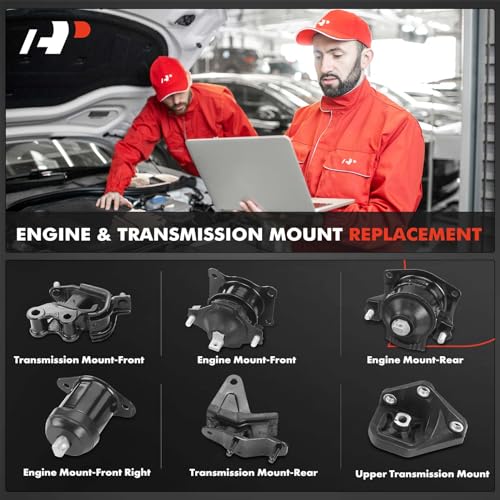 A-Premium 6PCS Engine Motor Mount and Transmission Mount Kit Compatible with Honda Accord 2003 2004 2005 2006 2007 2.4L, Replace# 50830SDAA04, 50830SJAE01 - Image 2