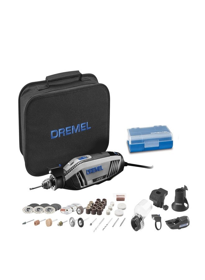 درمل مجموعة أدوات دوارة عالية الأداء Dremel 4300-5/40 مزودة بإضاءة LED - 5 ملحقات و40 ملحقًا - مثالية للطحن والقطع ونحت الخشب والصنفرة والنقش - Image 1