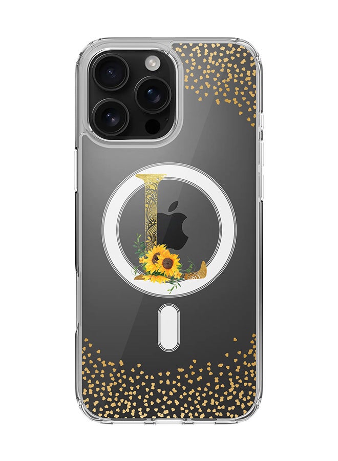Stylizedd For iPhone 16 Pro Max Case [Compatible with MagSafe] Slim Magnetic cover Clear Phone Case - Custom Monogram Mandala Floral - L (Clear ) - Image 1