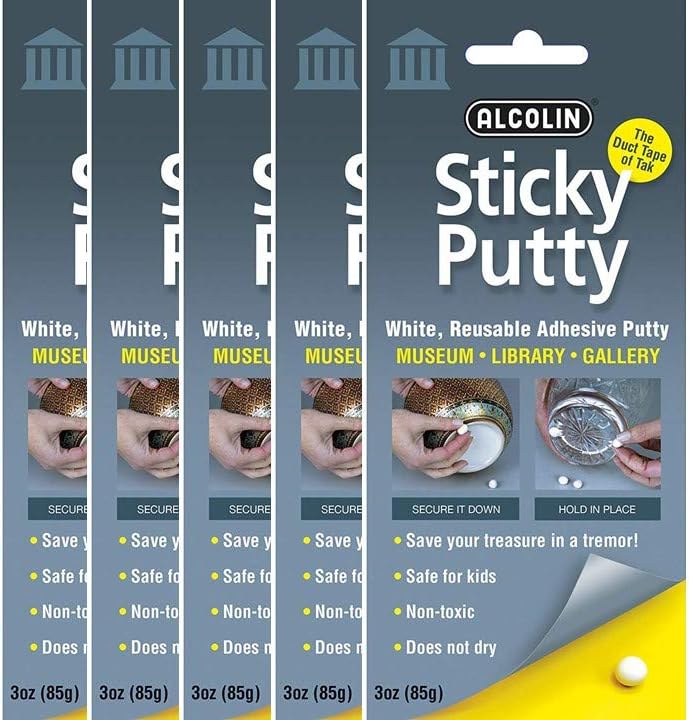 الكولين معجون لاصق - معجون لاصق قابل لإعادة الاستخدام بجودة المتحف والمعرض (عبوة من 5 قطع) - Image 1