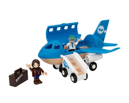 BRIO World 33306 Airplane Stimulating Wooden Toy Plane Set Enhances Creativity and Logical Thinking Compatible with BRIO Railway Toys for Kids Aged 3 - Image 1