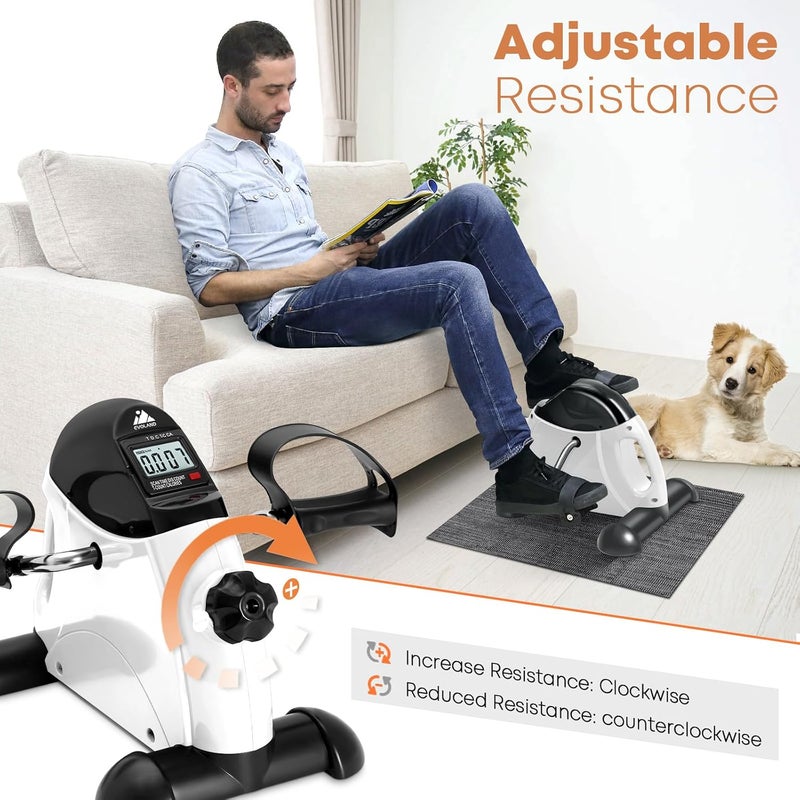 AGM Mini Exercise Bike, AGM Under Desk Bike Pedal Exerciser Foot Cycle Arm & Leg Pedal Exerciser with LCD Screen Displays - Image 3