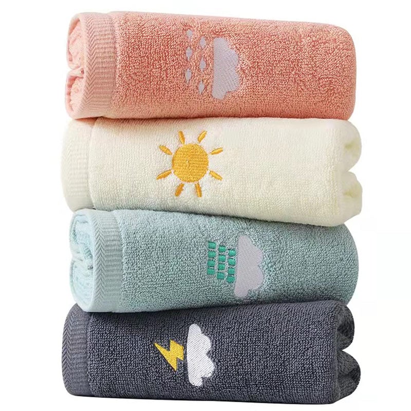 Lchkrep Hand Towels 4 Set 100 Cotton Bath Hand Towel for Bathroom Face Kitchen Gym and Spa Ultra Soft and Highly Absorbent Hand Towels for Bathroom Size 14 x 29