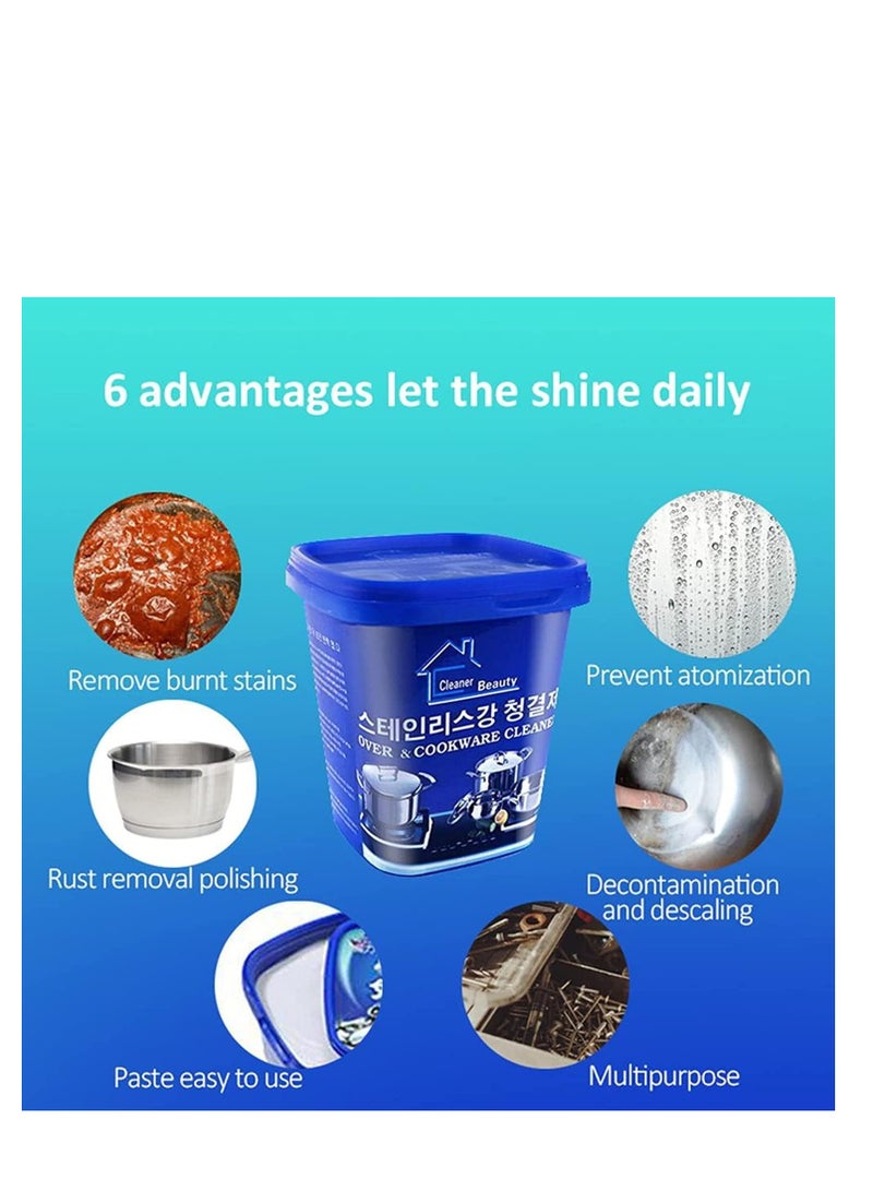 Heavy-Duty Oven & Cookware Cleaner Powder (500g) – Multi-Purpose Cleaning Paste for Stainless Steel, Pans, Grills & Stovetops – Powerful Burnt Grease & Stain Remover - Image 4