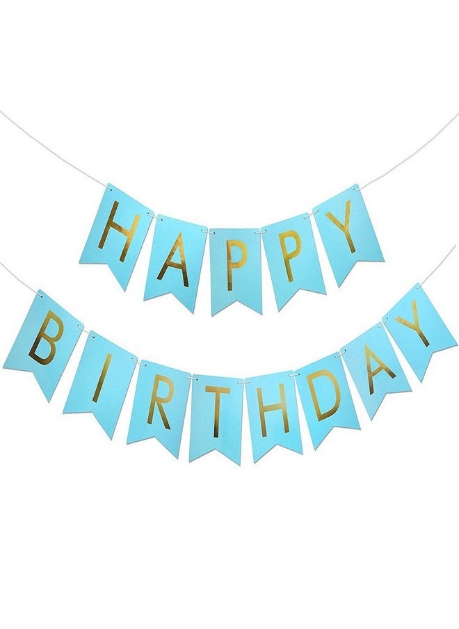 Balloonistics - Balloonistics Shopperskart Happy Birthday Blue Banner (Brown) - Image 1