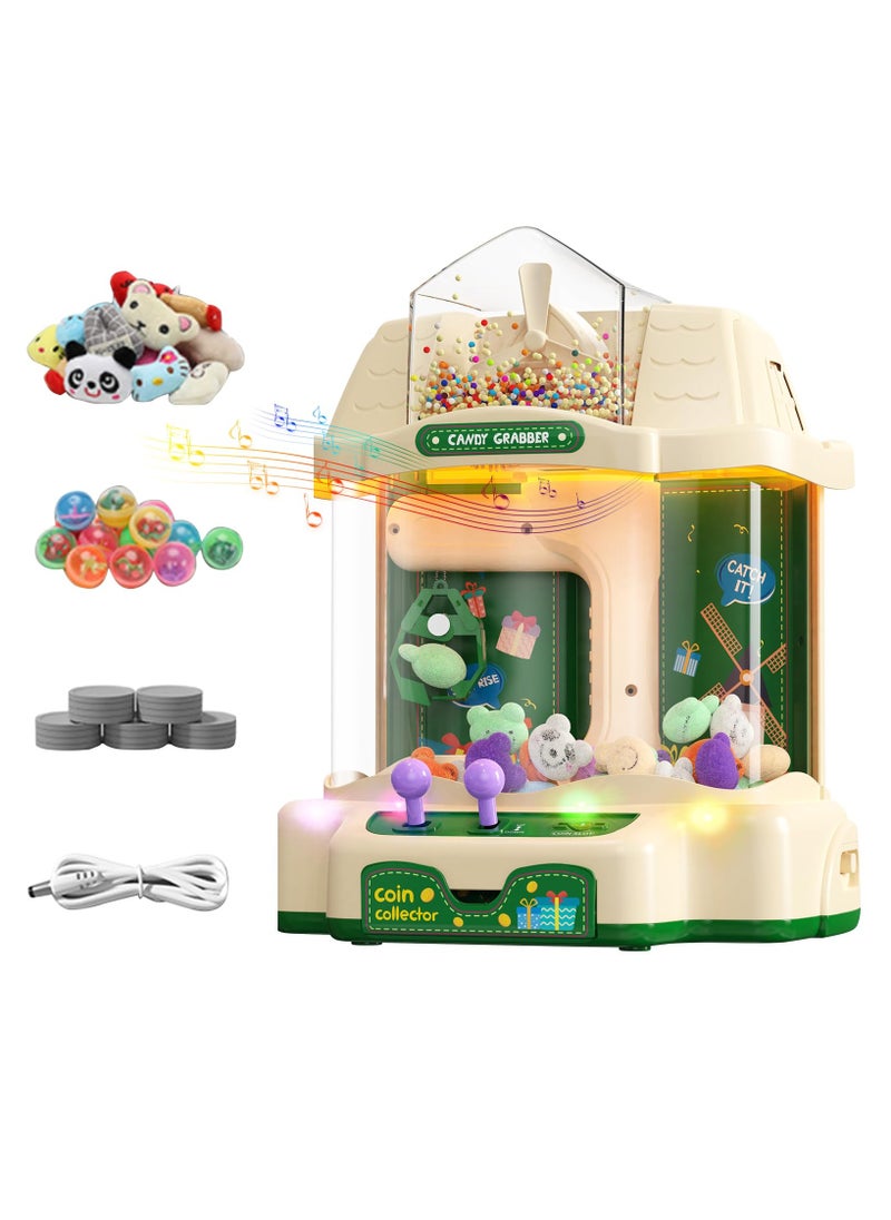 Generic - Toy Claw Machine for Kids, Mini Candy Grabber Prize Dispenser Vending Toys Electronic Arcade Game with Lights Sound & Pinwheel & 20 Plush Toys for Kids, Boys, Girls, Party & Birthday - Image 1