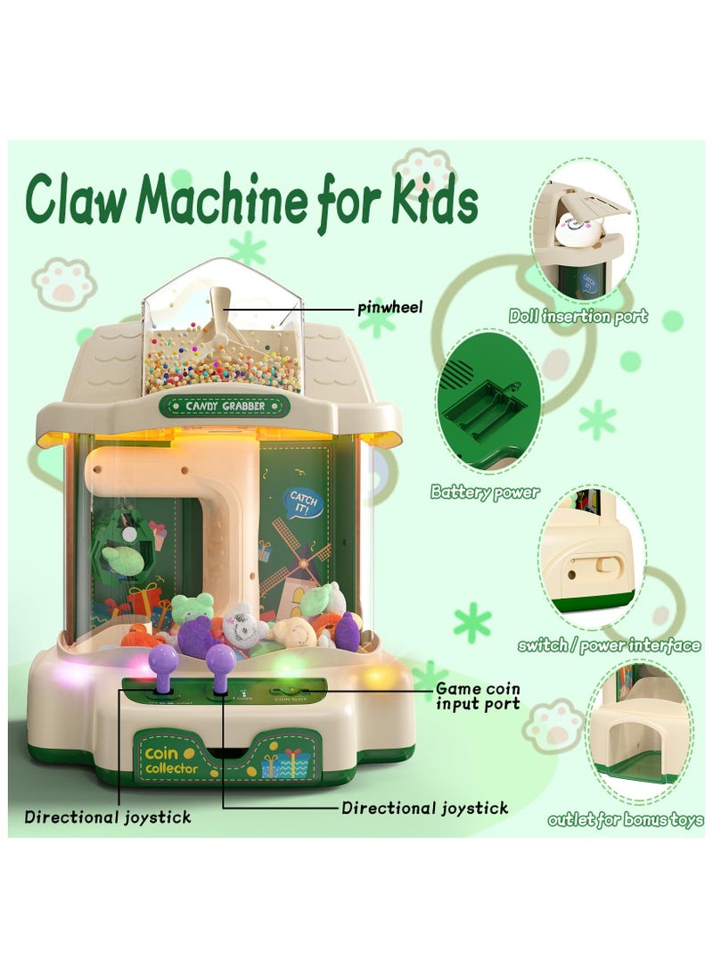 Generic - Toy Claw Machine for Kids, Mini Candy Grabber Prize Dispenser Vending Toys Electronic Arcade Game with Lights Sound & Pinwheel & 20 Plush Toys for Kids, Boys, Girls, Party & Birthday - Image 1