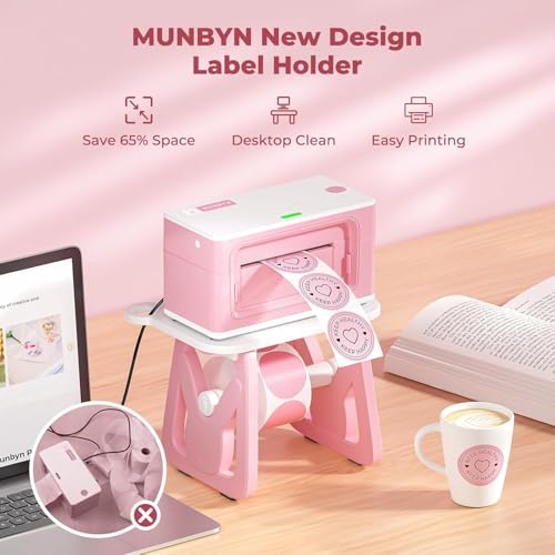 MUNBYN Label Holder for Rolls and Fanfold Labels Thermal Sticker Holder for Desktop Thermal Printer Accessory Supplies for Home Office Small Business - Image 3