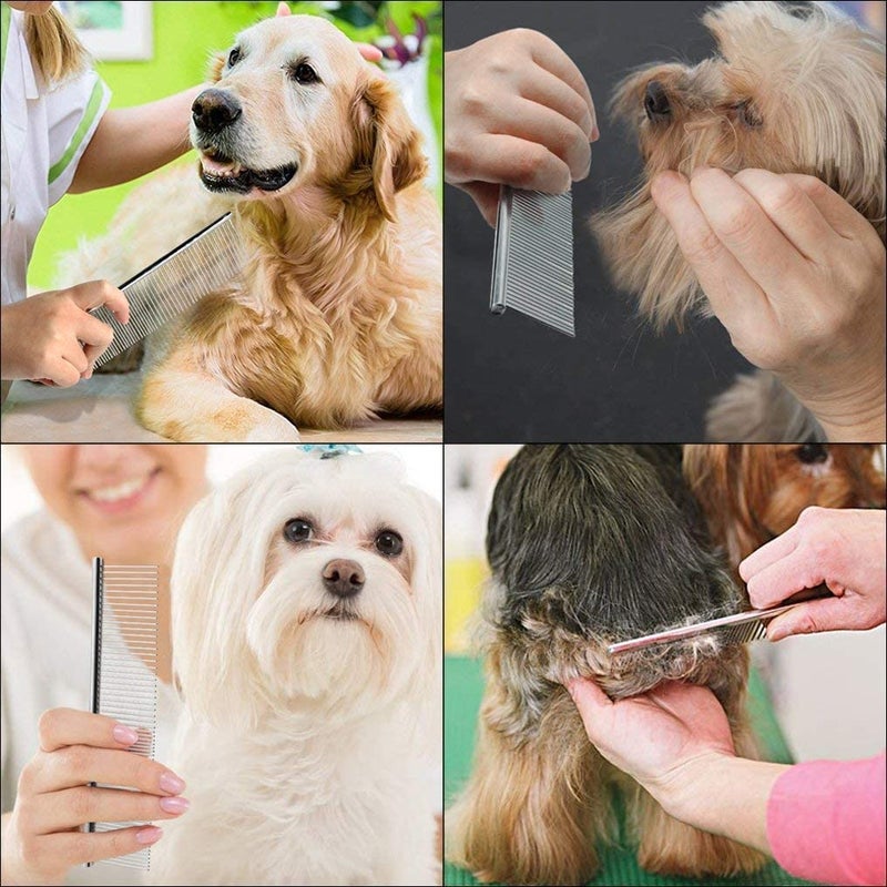DHVAJA Pet Rounded Teeth Stainless Steel Pet Hair Grooming Flat Comb for Dogs, Cats, Rabbits and Birds, Small (16cm) - Image 3