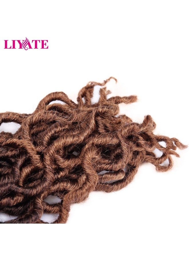 Liyate 14 Inch Goddess Faux locs Crochet Hair 6 Packs/Lot Soft Gypsy Locs Wavy Crochet Braids Dreadlocks 3 Tone Curly Wavy Twist Braiding Hair Extensions African Roots Braid（#1B/4/30) - Image 5