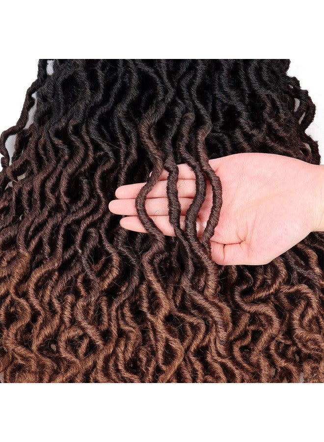 Liyate 14 Inch Goddess Faux locs Crochet Hair 6 Packs/Lot Soft Gypsy Locs Wavy Crochet Braids Dreadlocks 3 Tone Curly Wavy Twist Braiding Hair Extensions African Roots Braid（#1B/4/30) - Image 4