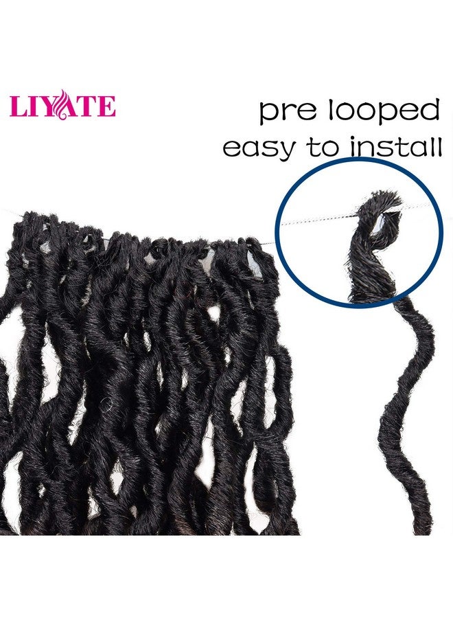 Liyate 14 Inch Goddess Faux locs Crochet Hair 6 Packs/Lot Soft Gypsy Locs Wavy Crochet Braids Dreadlocks 3 Tone Curly Wavy Twist Braiding Hair Extensions African Roots Braid（#1B/4/30) - Image 3