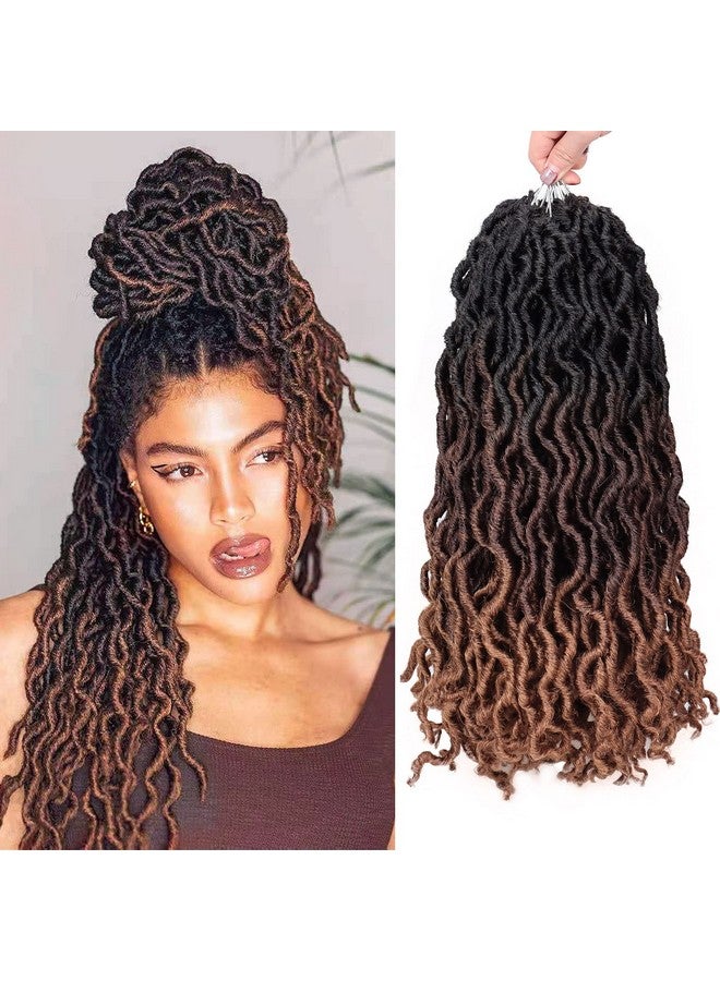 Liyate 14 Inch Goddess Faux locs Crochet Hair 6 Packs/Lot Soft Gypsy Locs Wavy Crochet Braids Dreadlocks 3 Tone Curly Wavy Twist Braiding Hair Extensions African Roots Braid（#1B/4/30) - Image 1