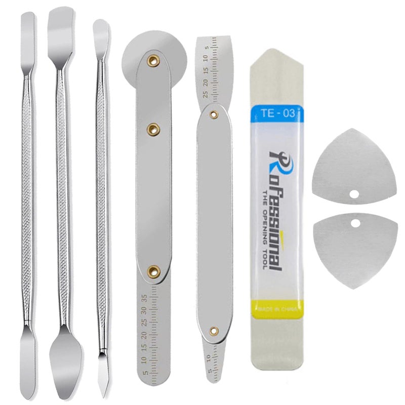 Haojiaho Spudger Pry Tool Kit 8 Piece Opening Tool Metal Spudger Tool Kit UltraThin Prying Open Tool for iPhone Laptop iPad Cell Phone MacBook Tablet Computer Electronics Repair - Image 3