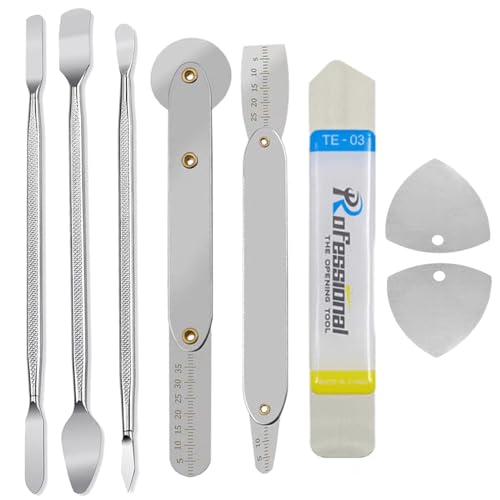 Haojiaho Spudger Pry Tool Kit 8 Piece Opening Tool Metal Spudger Tool Kit UltraThin Prying Open Tool for iPhone Laptop iPad Cell Phone MacBook Tablet Computer Electronics Repair - Image 1